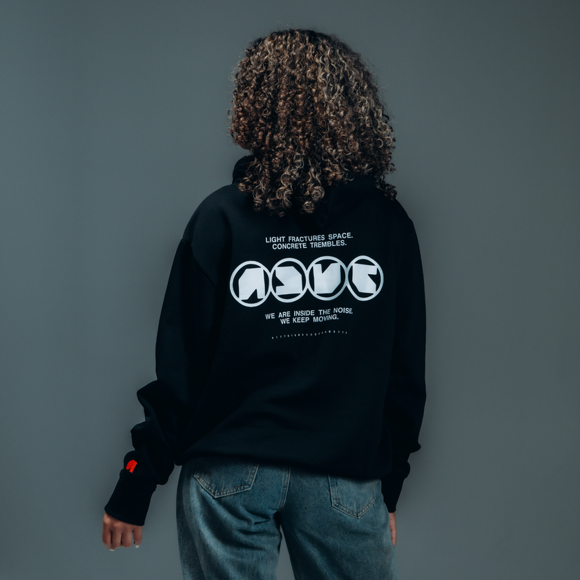 021. Hoodie Round Serie A black oversized fit