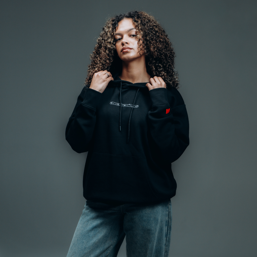 021. Hoodie Round Serie A black oversized fit