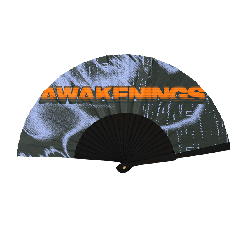 067. Handfan Theme purple/orange black