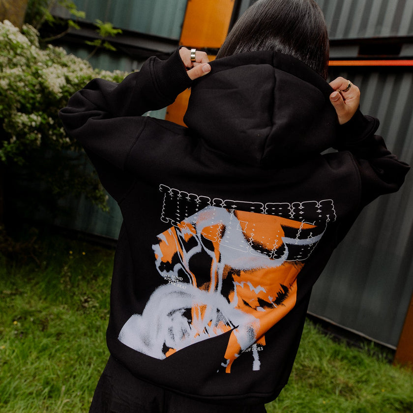 025. Hoodie Rose A black
