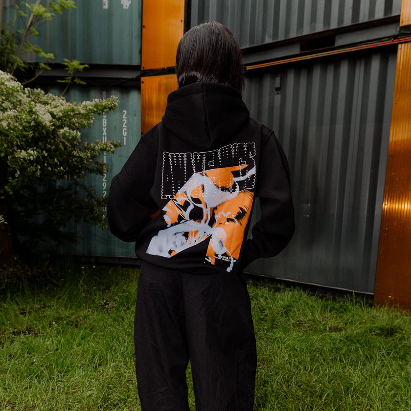 025. Hoodie Rose A black