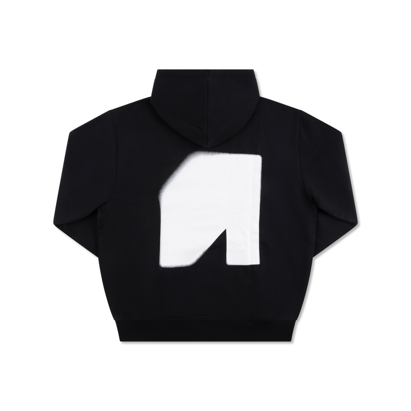 020. Hoodie Blurred A black oversized fit
